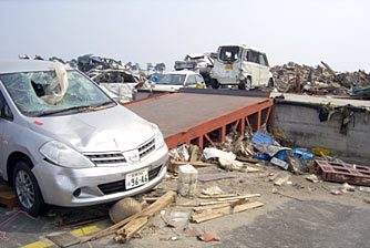 蒲生事務所の被災状況写真